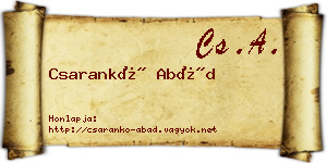 Csarankó Abád névjegykártya